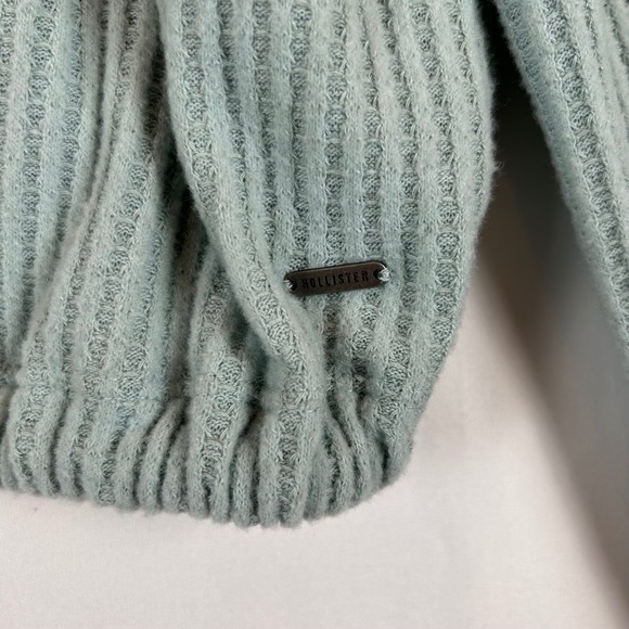 NWT Hollister Womens XS Waffle Knit Tie Front‎ Long Sleeve Top Cutout Back - Picture 7 of 11